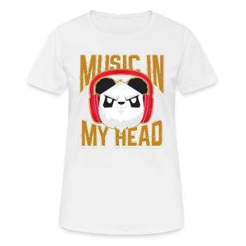Music Panda headphones - Women's Breathable T-Shirt - white - Front - AI Model Female 172 dark (172cm)