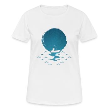 Angeln Angelrute Boot Fischer Angler Fischfang - Frauen T-Shirt atmungsaktiv - Weiß - Vorne - AI Model Female 172 dark (172cm)