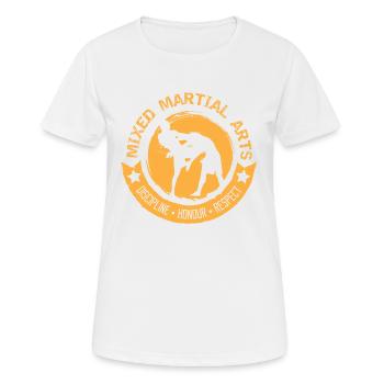 MMA Disziplin - Frauen T-Shirt atmungsaktiv - Weiß - Vorne - AI Model Female 172 dark (172cm)
