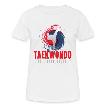 Taekwondo - Frauen T-Shirt atmungsaktiv - Weiß - Vorne - AI Model Female 172 dark (172cm)