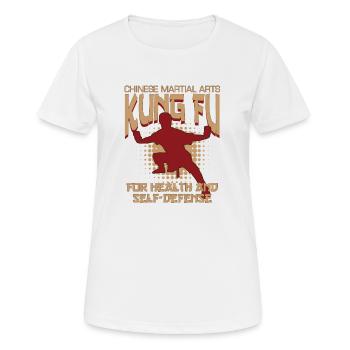 Kung Fu - T-shirt respirant Femme - blanc - Devant - AI Model Female 172 dark (172cm)