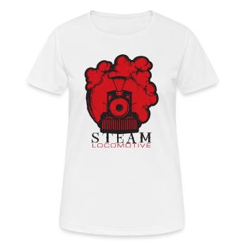 Steam locomotive - Women's Breathable T-Shirt - white - Front - AI Model Female 172 dark (172cm)