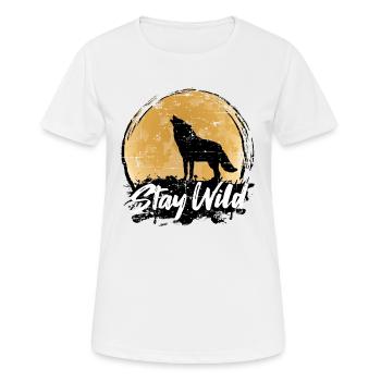 Wolf Predator Full Moon Gift - Women's Breathable T-Shirt - white - Front - AI Model Female 172 dark (172cm)
