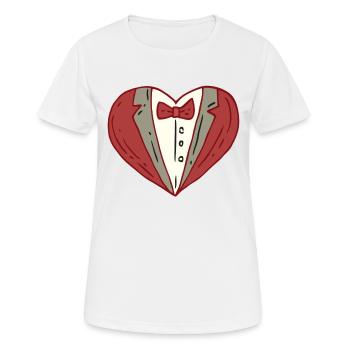 T-shirt de coeur de substitution de smoking - T-shirt respirant Femme - blanc - Devant - AI Model Female 172 dark (172cm)