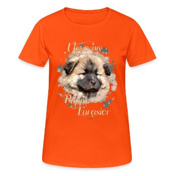 Mon chien Eurasier - T-shirt respirant Femme - orange néon - Devant - AI Model Female 172 dark (172cm)