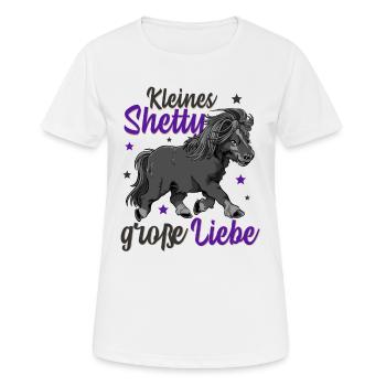 Kleines Shetty Liebe Reiterin Pferd Pony Reiten - Frauen T-Shirt atmungsaktiv - Weiß - Vorne - AI Model Female 172 dark (172cm)