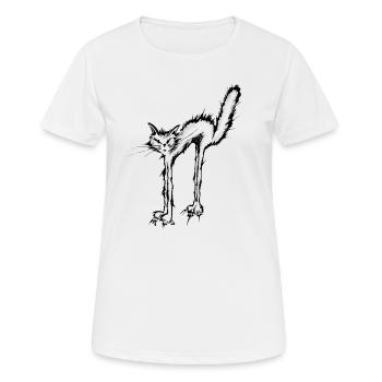 chat sauvage - T-shirt respirant Femme - blanc - Devant - AI Model Female 172 dark (172cm)
