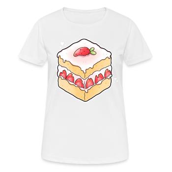 Tartelette aux fraises Gâteau aux fraises Gâteau Bonbons - T-shirt respirant Femme - blanc - Devant - AI Model Female 172 dark (172cm)