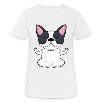 Yoga Dog French Bulldog - Women's Breathable T-Shirt - white - Front - AI Model Female 172 dark (172cm)