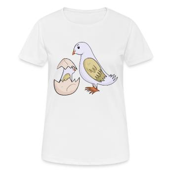 Pigeon avec bébé pigeon - T-shirt respirant Femme - blanc - Devant - AI Model Female 172 dark (172cm)