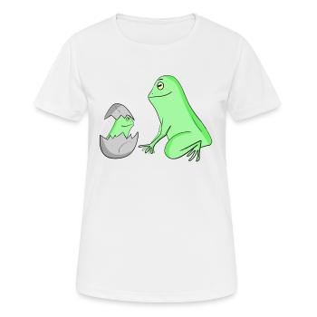 Grenouille avec bébé grenouille - T-shirt respirant Femme - blanc - Devant - AI Model Female 172 dark (172cm)