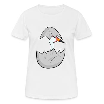 Grue pour bébé - T-shirt respirant Femme - blanc - Devant - AI Model Female 172 dark (172cm)