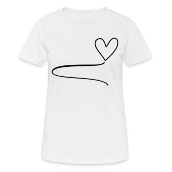 Heart Swing Line - Women's Breathable T-Shirt - white - Front - AI Model Female 172 dark (172cm)