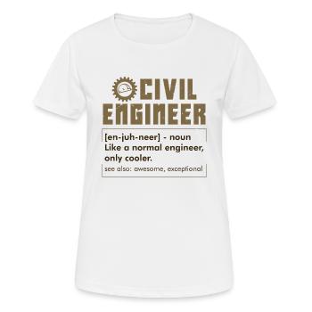 CIVIL ENGINEERING: Civil Engineer Definition - Women's Breathable T-Shirt - white - Front - AI Model Female 172 dark (172cm)