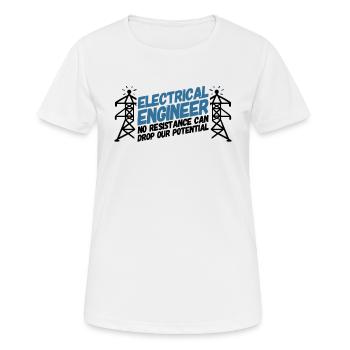 ELECTRICAL ENGINEER: Electrical Engineer Potential - Women's Breathable T-Shirt - white - Front - AI Model Female 172 dark (172cm)
