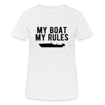 BATEAU: Mon bateau mes règles - T-shirt respirant Femme - blanc - Devant - AI Model Female 172 dark (172cm)