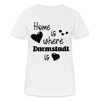 Zuhause in Darmstadt - Home is where Darmstadt is - Frauen T-Shirt atmungsaktiv - Weiß - Vorne - AI Model Female 172 dark (172cm)