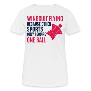 Wingsuit fliegen Base Jumping Fallschirmspringen Wingsuiting - Frauen T-Shirt atmungsaktiv - Weiß - Vorne - AI Model Female 172 dark (172cm)