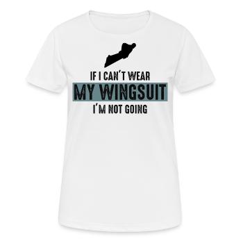 Wingsuit fliegen Base Jumping Fallschirmspringen Wingsuiting - Frauen T-Shirt atmungsaktiv - Weiß - Vorne - AI Model Female 172 dark (172cm)