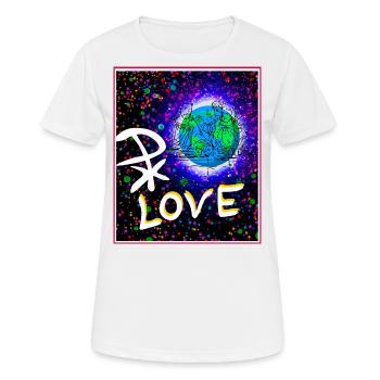 Jésus Amour Pax Christ Planète Terre - T-shirt respirant Femme - blanc - Devant - AI Model Female 172 dark (172cm)