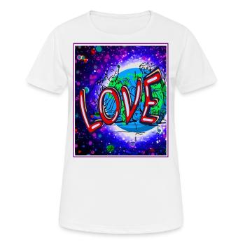 Jesus Love - on earth for love - Women's Breathable T-Shirt - white - Front - AI Model Female 172 dark (172cm)