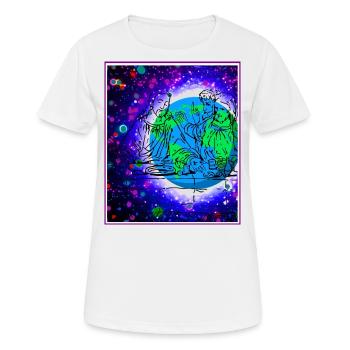 Jesus Christ on planet Earth - Women's Breathable T-Shirt - white - Front - AI Model Female 172 dark (172cm)