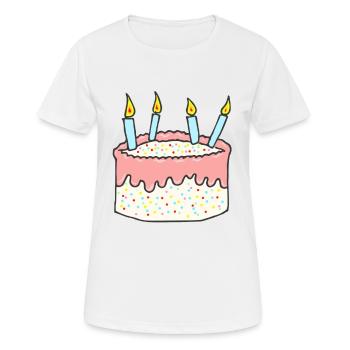 Birthday cake - Women's Breathable T-Shirt - white - Front - AI Model Female 172 dark (172cm)