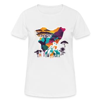Afrika Steppe und Tiere - Frauen T-Shirt atmungsaktiv - Weiß - Vorne - AI Model Female 172 dark (172cm)