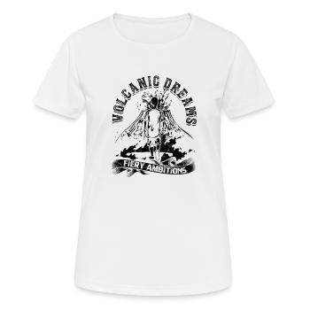 Vulkanische Träume, feurige Ambitionen. -Vulkan - Frauen T-Shirt atmungsaktiv - Weiß - Vorne - AI Model Female 172 dark (172cm)