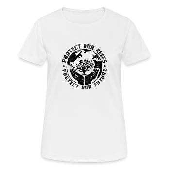 Protéger nos récifs, protéger notre avenir - Reef - T-shirt respirant Femme - blanc - Devant - AI Model Female 172 dark (172cm)