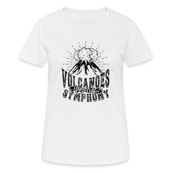 Volcans : la symphonie ardente de la Terre - Volcan - T-shirt respirant Femme - blanc - Devant - AI Model Female 172 dark (172cm)