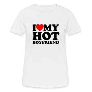 Ich liebe meinen heißen Freund - Romantik - Frauen T-Shirt atmungsaktiv - Weiß - Vorne - AI Model Female 172 dark (172cm)