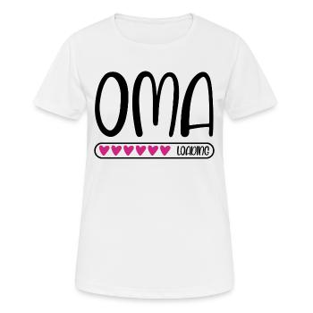 Oma loading - Frauen T-Shirt atmungsaktiv - Weiß - Vorne - AI Model Female 172 dark (172cm)