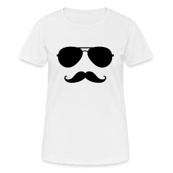 moustache - T-shirt respirant Femme - blanc - Devant - AI Model Female 172 dark (172cm)