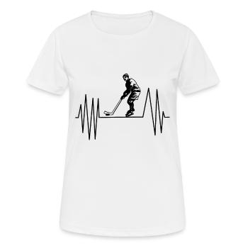 Eishockey Icehockey Herzschlag - Frauen T-Shirt atmungsaktiv - Weiß - Vorne - AI Model Female 172 dark (172cm)