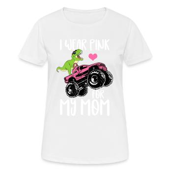 Dinosaur Monster Truck - Je porte du rose pour ma mère - T-shirt respirant Femme - blanc - Devant - AI Model Female 172 dark (172cm)