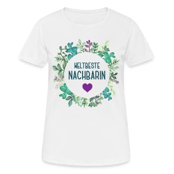 Weltbeste Nachbarin Danke Nachbarsfrau Nachbar - Frauen T-Shirt atmungsaktiv - Weiß - Vorne - AI Model Female 172 dark (172cm)