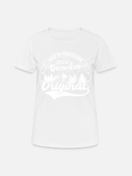 Dezember 2000 Geburtstag Dezember 2000 Dezember - Frauen T-Shirt atmungsaktiv - Weiß