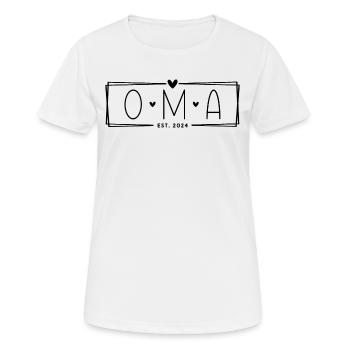 Oma Est. 2024 - Frauen T-Shirt atmungsaktiv - Weiß - Vorne - AI Model Female 172 dark (172cm)