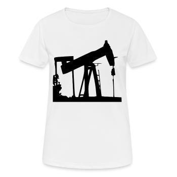 benzin gas tankstelle petrol station oil productio - Frauen T-Shirt atmungsaktiv - Weiß - Vorne - AI Model Female 172 dark (172cm)