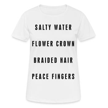 Eau salée, grains de fleurs - T-shirt respirant Femme - blanc - Devant - AI Model Female 172 dark (172cm)