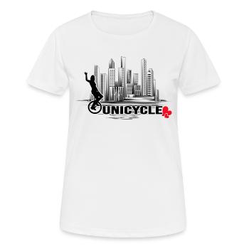 UNICYCLE-city unicycle unicycleartist unicycle riding - Women's Breathable T-Shirt - white - Front - AI Model Female 172 dark (172cm)