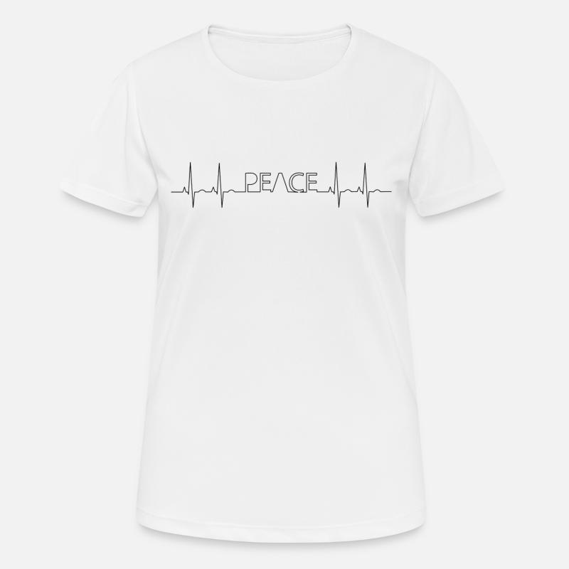 Peace EKG - Women's Breathable T-Shirt - white