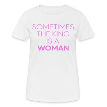 woman king frauenpower "girls like" - Frauen T-Shirt atmungsaktiv - Weiß - Vorne - AI Model Female 172 dark (172cm)