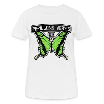 Papillons Verts MC - T-shirt respirant Femme - blanc - Devant - AI Model Female 172 dark (172cm)