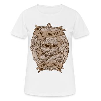 Crâne capitaine Vintage Design - T-shirt respirant Femme - blanc - Devant - AI Model Female 172 dark (172cm)