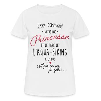 princesse et Aqua-Biking - T-shirt respirant Femme - blanc - Devant - AI Model Female 172 dark (172cm)