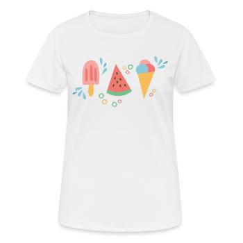 Eis und Wassermelone für den Frühling und Sommer - Frauen T-Shirt atmungsaktiv - Weiß - Vorne - AI Model Female 172 dark (172cm)