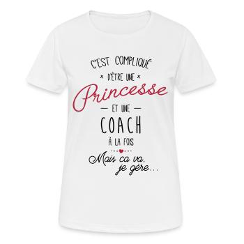 Princesse et coach - T-shirt respirant Femme - blanc - Devant - AI Model Female 172 dark (172cm)