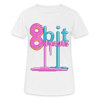 8bit Donuts - Frauen T-Shirt atmungsaktiv - Weiß - Vorne - AI Model Female 172 dark (172cm)